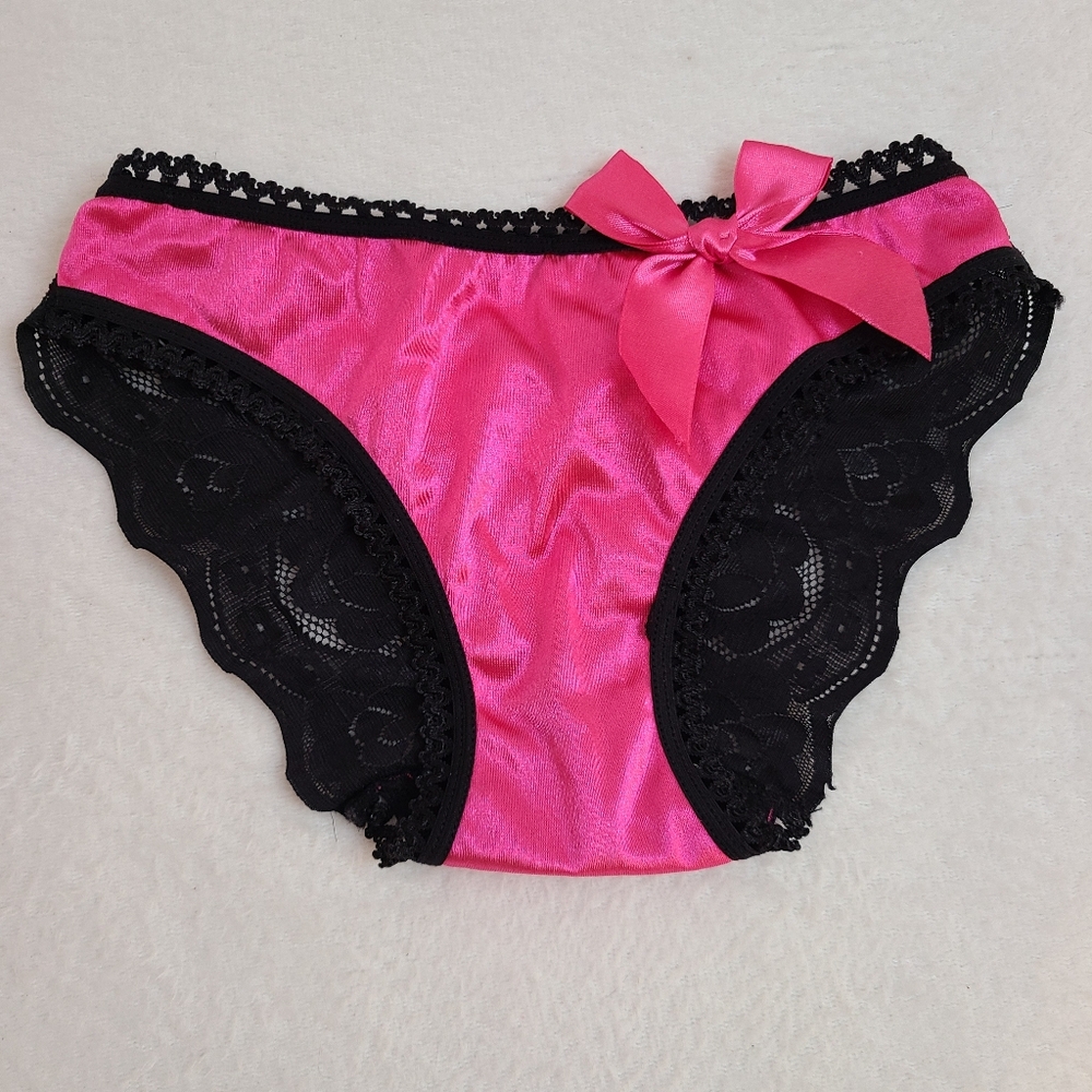 Y2K Vintage Hustler Silky Second Skin Satin Open Back Bikini Panty Size Sm